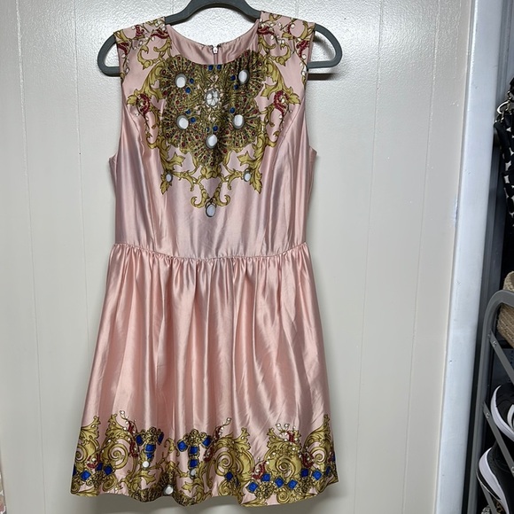 Joe Fresh Pink Tan Fit and Flare Cocktail Dress - Picture 1 of 11